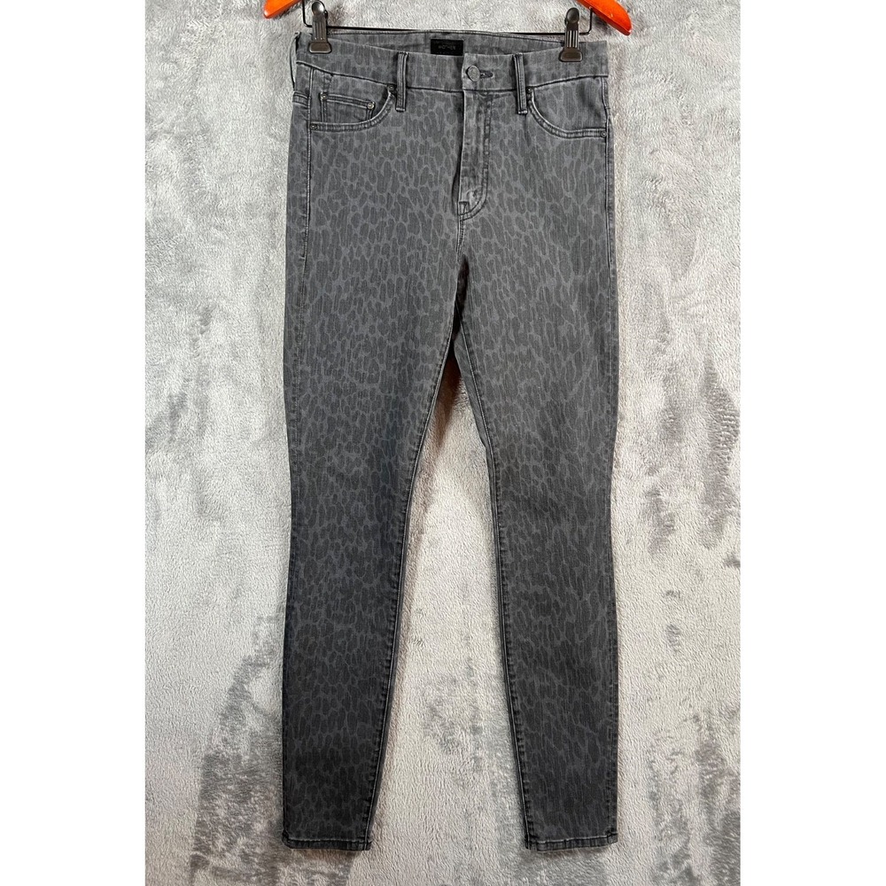 MOTHER Jeans Womens 28x29 High Waisted Looker Bad Cat Gray Leopard Skinny